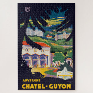 Puzzle Vintage Auvergne Château-Guyon France Poster de vo