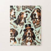 Puzzle Vintage Basset Hound sans joint (Vertical)