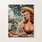 Puzzle Vintage Belle Ferme Fille (Vertical)