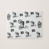 Puzzle vintage blanc vélo (Horizontal)