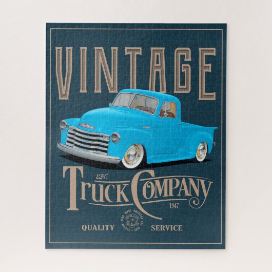 Puzzle Vintage Blue Truck and Company (Vertical)
