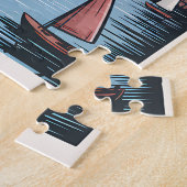 Puzzle Vintage Boston Massachusetts Cityscape & Voiliers (Côté)