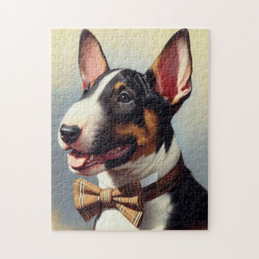 Puzzle Vintage Bull Terrier Peinture Portrait (Vertical)
