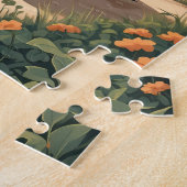 Puzzle Vintage Camper Van Beach Sunset Illustration (Côté)