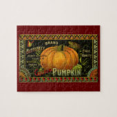 Puzzle Vintage Can Étiquette Art, Papillon Citrouille Vég (Horizontal)