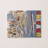 Puzzle Vintage Chicago USA Air Travel Publicité (Horizontal)