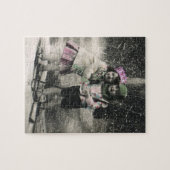 Puzzle Vintage Christmas, Best Friends on Skis (Horizontal)