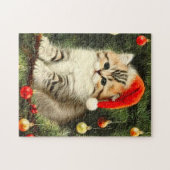 Puzzle Vintage Christmas Kitten (Horizontal)