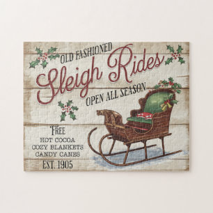 Puzzle Vintage Christmas Sleigh Rides