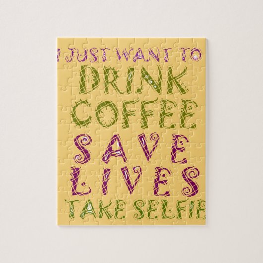 Puzzle Vintage Coffee Save Lives and Take Selfies (Vertical)