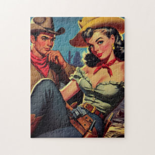 Puzzle Vintage Cowboy et Cowgirl