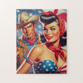 Puzzle Vintage Cowboy et Pin Up (Vertical)