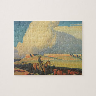 Puzzle Vintage Cowboys, Open Range par Maynard Dixon