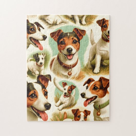 Puzzle Vintage Cute Jack Russell Terrier (Vertical)