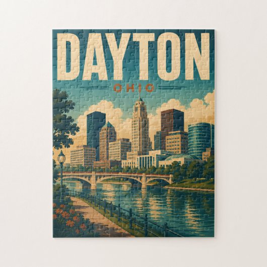 Puzzle Vintage Dayton Ohio Horizon (Vertical)