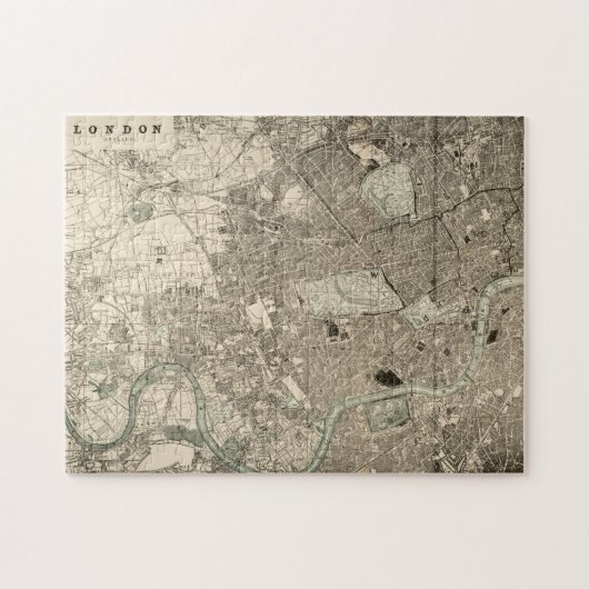 Puzzle vintage de carte de Londres (Horizontal)