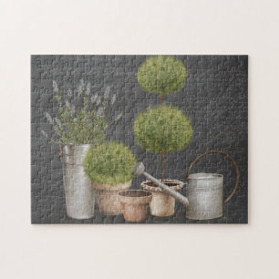 Puzzle vintage de jardin d'herbe française moderne