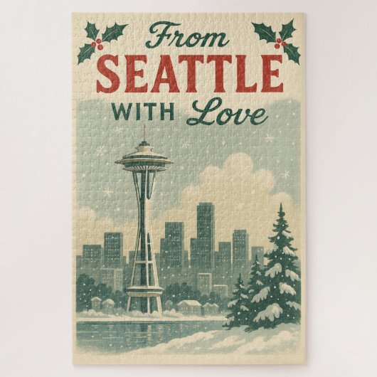 Puzzle Vintage De Seattle Avec Amour (Vertical)