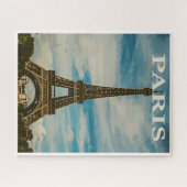 Puzzle Vintage Eiffel Tower Paris Europe Travel (Horizontal)