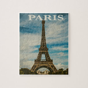 Puzzle Vintage Eiffel Tower Paris Europe Travel Photo