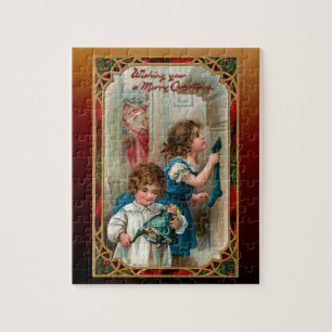 Puzzle Vintage Father Christmas   Enfants   Ornate Frame