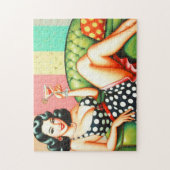 Puzzle Vintage fille de boisson (Vertical)