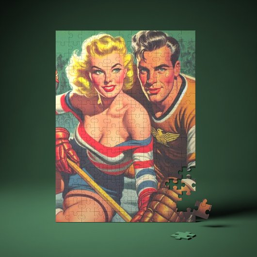Puzzle Vintage fille de hockey