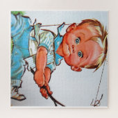 Puzzle "Vintage Fishing Toddler" (Horizontal)