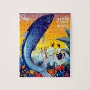 Puzzle Vintage Fishing Vera Cruz Mexique Voyage Tourisme