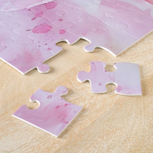 Puzzle Vintage Fleur Pétale Rose Douce (Côté)