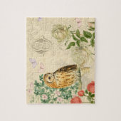 Puzzle vintage fleuri avec de beaux roses (Vertical)