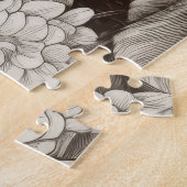 Puzzle Vintage Floral Sepia Motif (1) (Côté)
