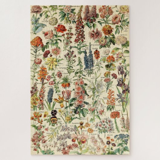 Puzzle Vintage Flowers Floral Botanical Chart (Vertical)