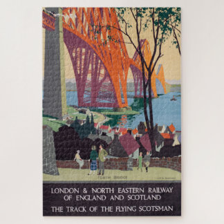 Puzzle Vintage Forth Bridge Scotland Railroad Travel Art