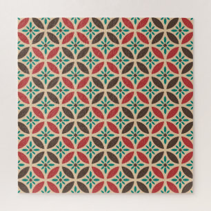 Puzzle Vintage géométrique, abstrait motif transparent.