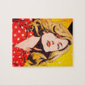 Puzzle Vintage girl personalized photo unique comic (Horizontal)