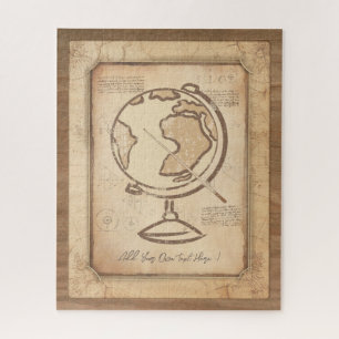 Puzzle Vintage Globe. Géographie et histoire Cadeau de l'