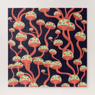 Puzzle Vintage Graphics Champignons Motif sans couture