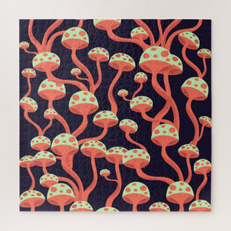 Puzzle Vintage Graphics Champignons Motif sans couture