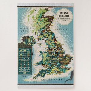 Puzzle Vintage Great Britain Resources Map