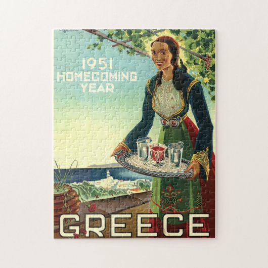 Puzzle Vintage Greece Travel Illustration Art (Vertical)