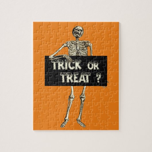Puzzle Vintage Halloween Trump ou Treat Skeleton (Vertical)