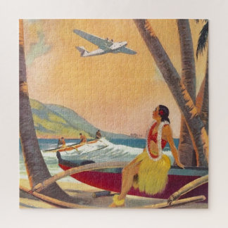 Puzzle Vintage Hawaii Travel Art Illustration