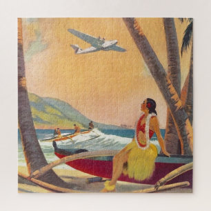 Puzzle Vintage Hawaii Travel Illustration Art