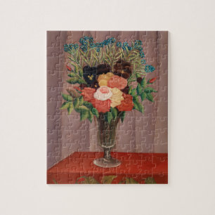 Puzzle Vintage Henri Rousseau Fleurs de Cottage Français