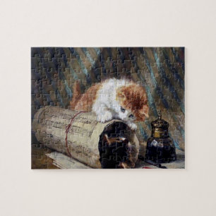 Puzzle Vintage Henriette Ronner-Knip Tableau de deux chat