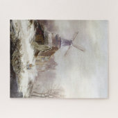Puzzle Vintage hiver Windmill paysage enneigé (Horizontal)