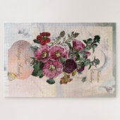 Puzzle Vintage Hollyhock dans Lettres Collage (Horizontal)