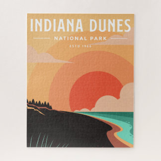 PUZZLE: Vintage Indiana Dunes National Park Stad Legpuzzel