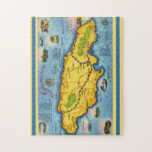 Puzzle Vintage Jamaica Map Postcard (Vertical)